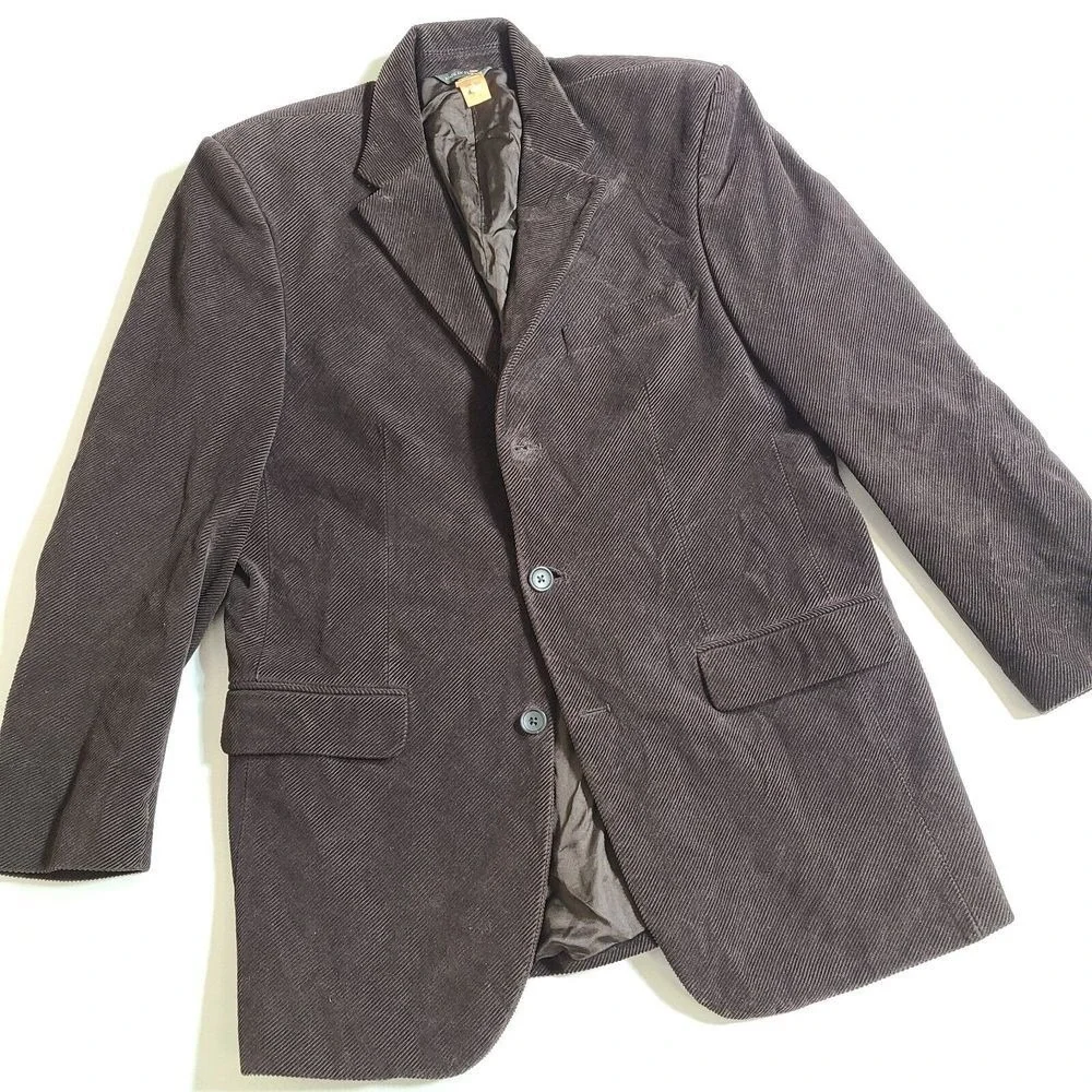 Banana‎ Republic Corduroy Blazer Mens 40R Brown Cotton 3 Button Sport Coat